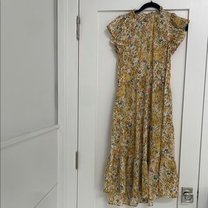 Pinch Floral Ruffle Maxi Dress - Yellow and Blue